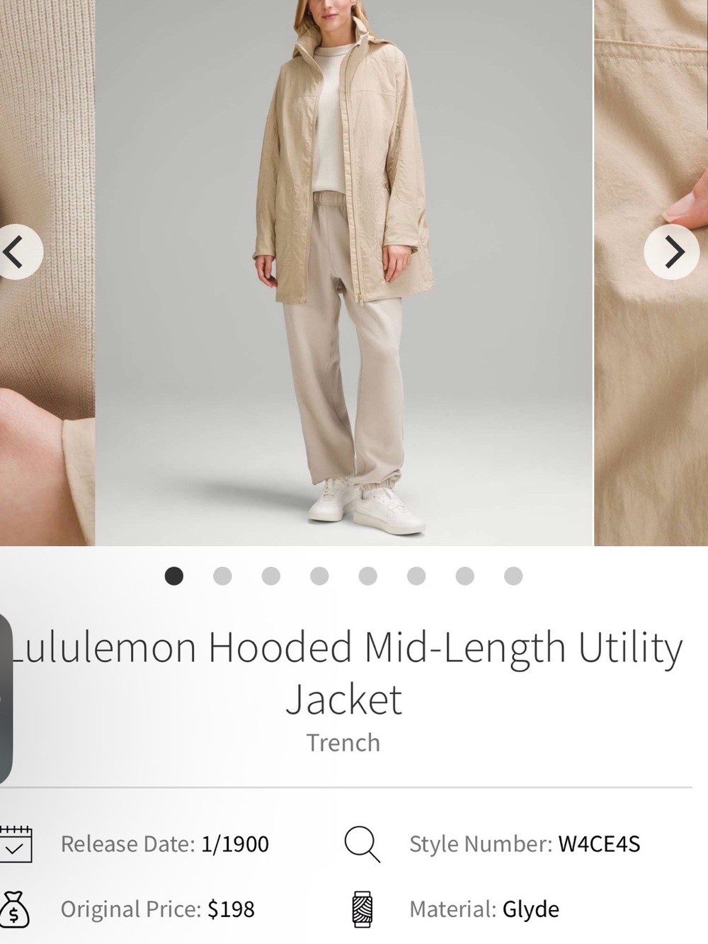 lululemon athletica Lightweight Hooded Jacket in Beige